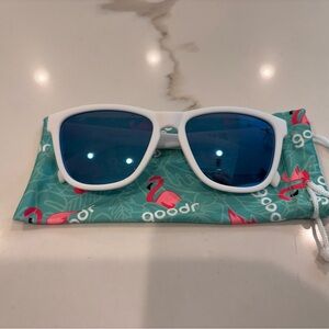 Goodr White Frame Blue Lens Sunglasses